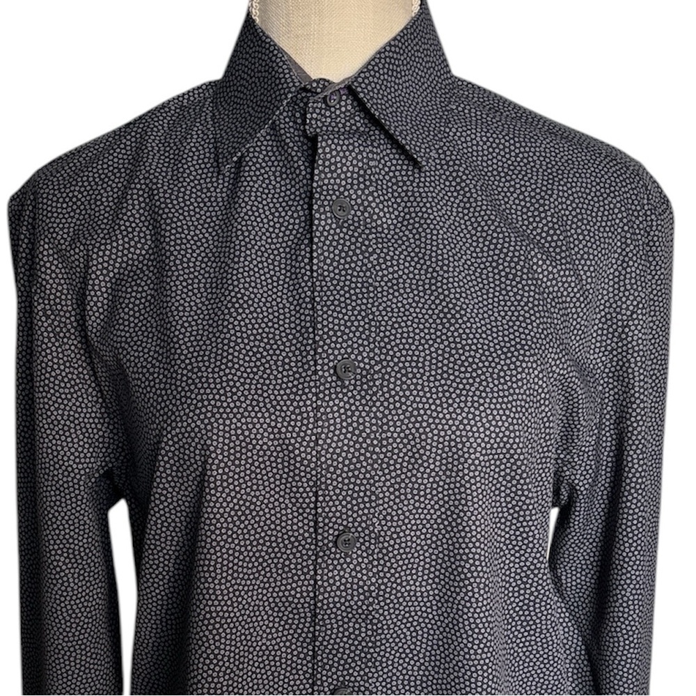 Society of Threads No Iron 4 Way Slim Fit in Blue Shirt Size Small NWT